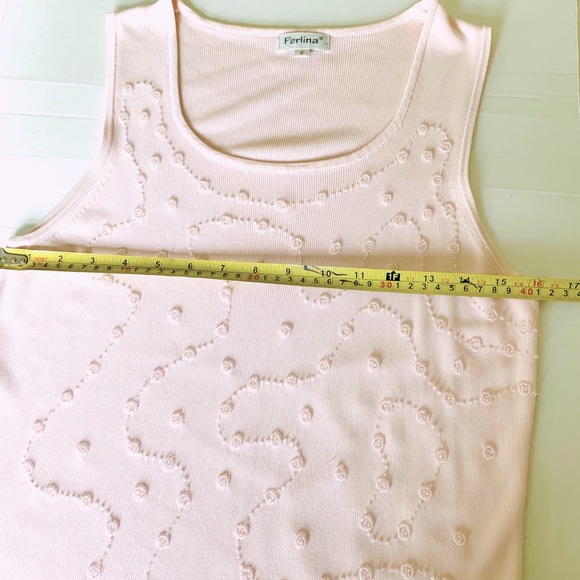 Beautiful soft Pink Woman Top rayon knit Fully Embelished with pink beading US M - Picture 9 of 13